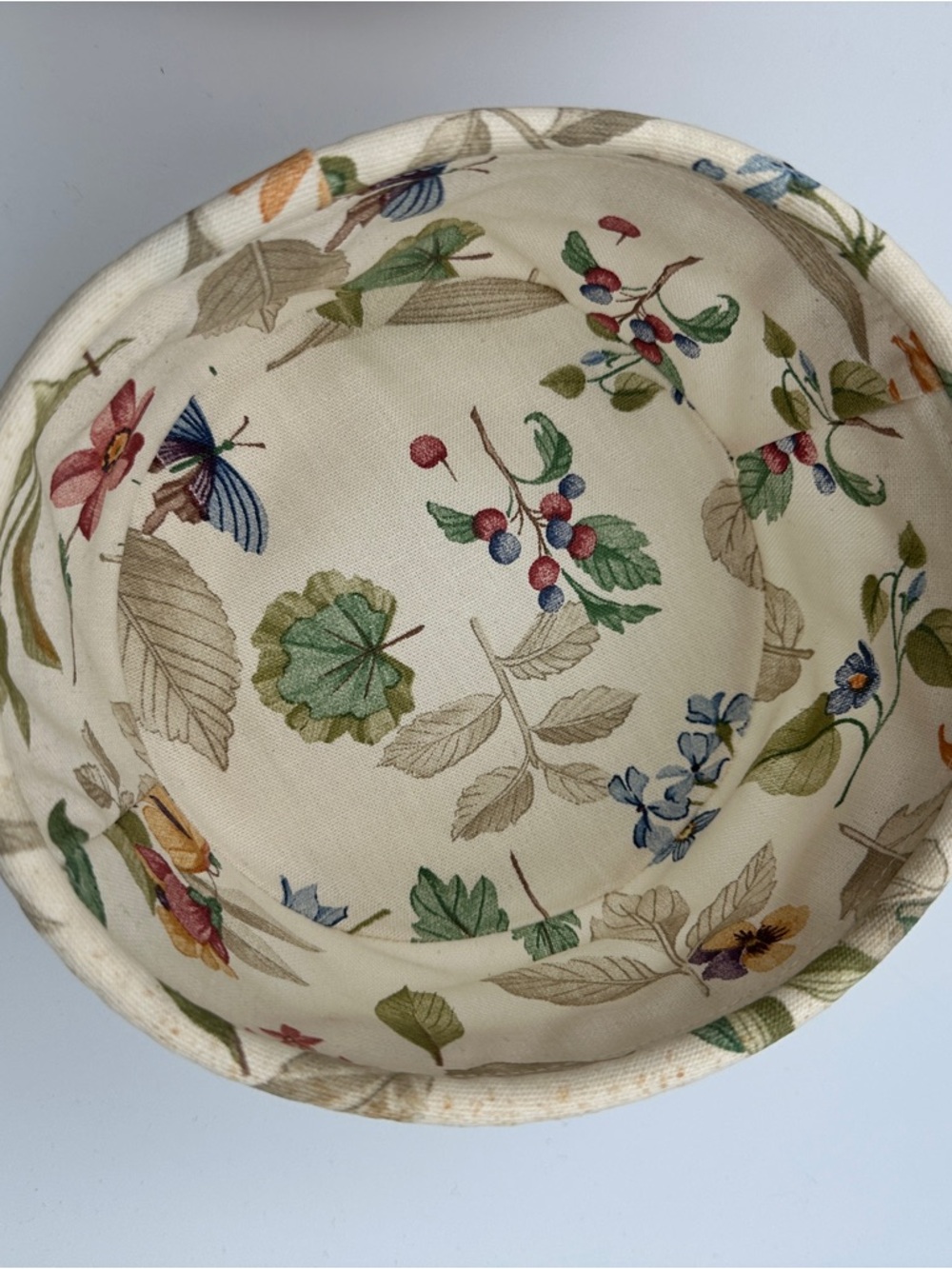 Longaberger Button Basket 7” 1999 w/ Liner Divider Floral Complete Set - Picture 7 of 14